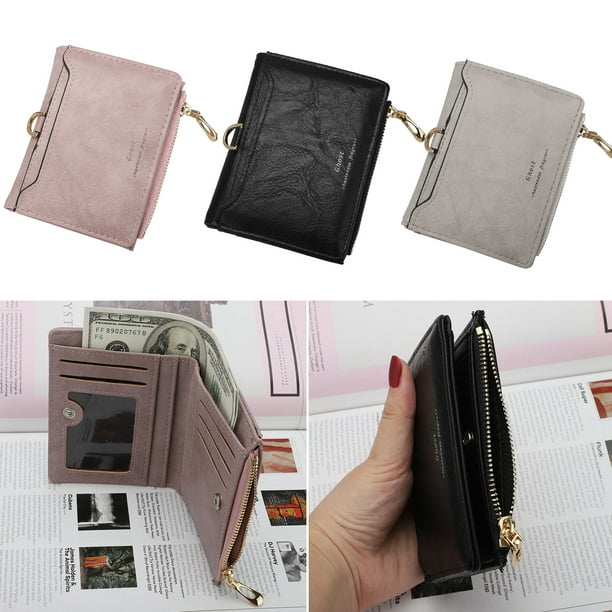 Women Girls Short Mini PU Leather Wallet Coin Card Holder Purse Clutch Handbags